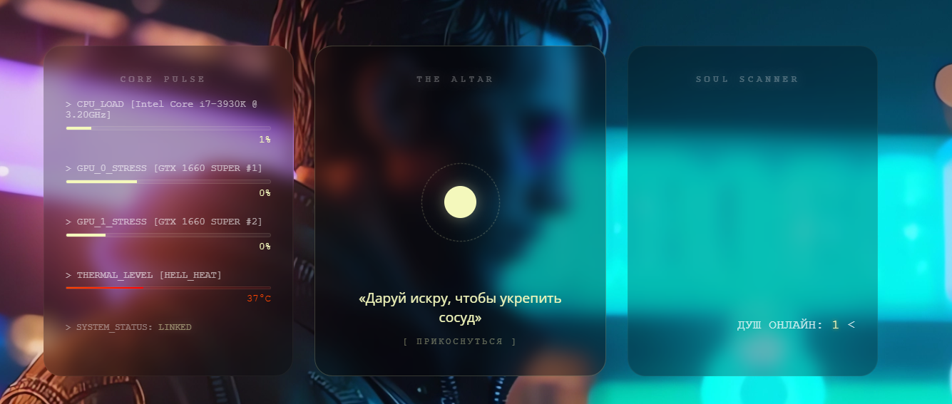 Отображение состояние сервера